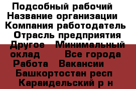 Подсобный рабочий › Название организации ­ Компания-работодатель › Отрасль предприятия ­ Другое › Минимальный оклад ­ 1 - Все города Работа » Вакансии   . Башкортостан респ.,Караидельский р-н